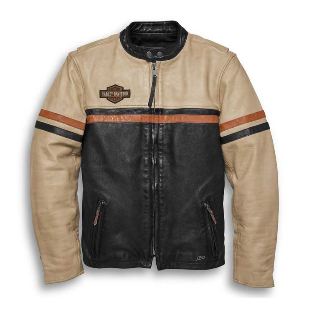 Harley-Davidson Men's Two-Tone Leather Bomber Jacket